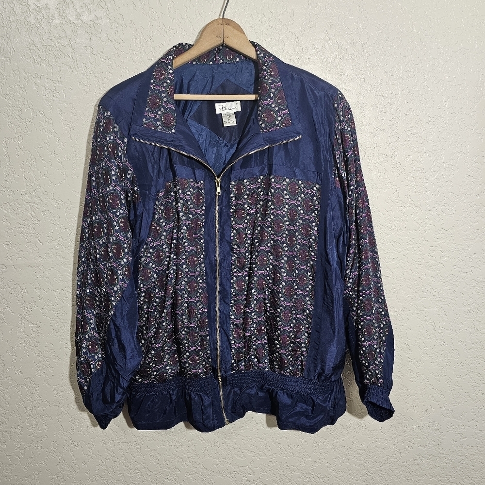 Vintage Bocoo Silk Geometric Print Light Jacket